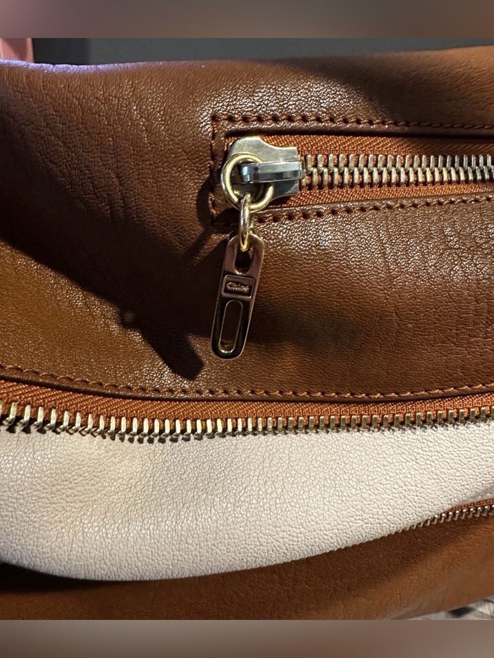 Chloe Dark Brown Leather Multi-Zip Shoulder Slouchy Crossbody Bag + COA - Picture 3 of 16